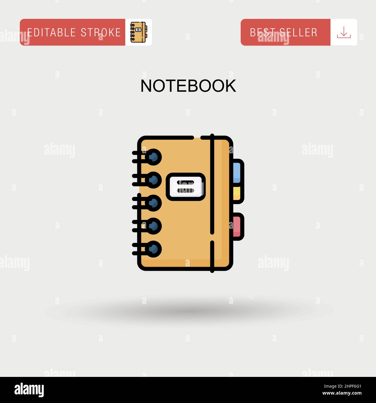 Einfaches Vektorsymbol für Notebooks. Stock Vektor