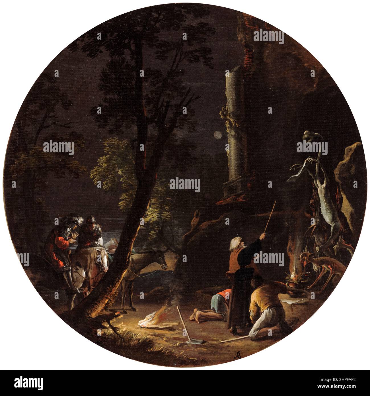 Salvator Rosa, Szenen der Hexerei: Nacht, Malerei, Öl auf Leinwand, 1645-1649 Stockfoto