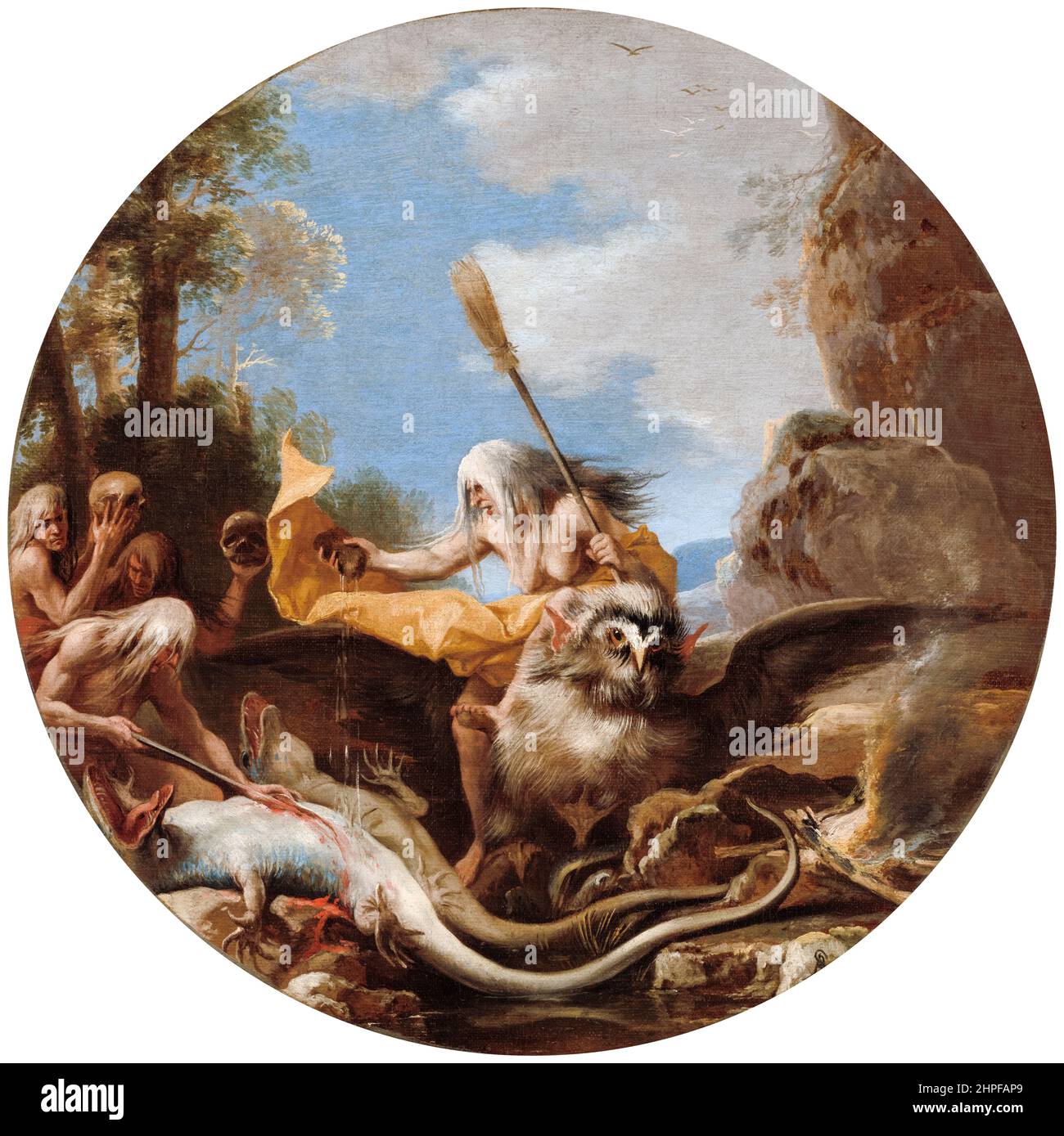 Salvator Rosa, Szenen der Hexerei: Tag, Gemälde, Öl auf Leinwand, 1645-1649 Stockfoto