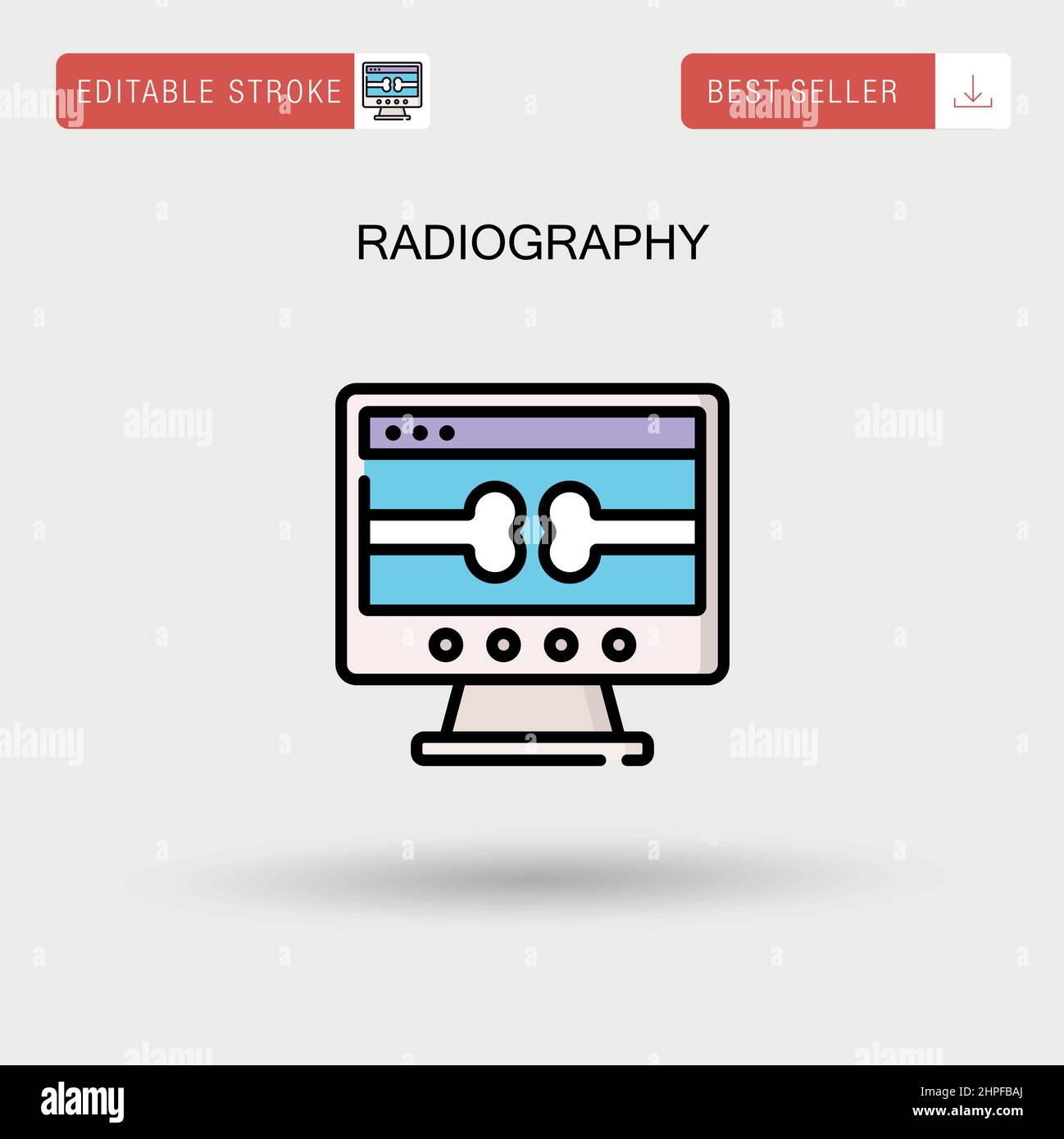 Einfaches Vektorsymbol für Radiographie. Stock Vektor