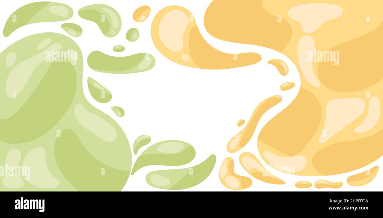 Ein Spritzer Saft, der Saft trinkt, der wie aus einem Brunnen spritzt. Platzen Sie in einem flachen Stil. Banner Stock Vektor