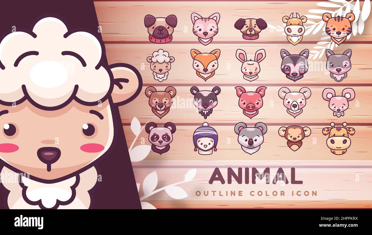 Zeichentrickfigur Tier Symbol Stock Vektor