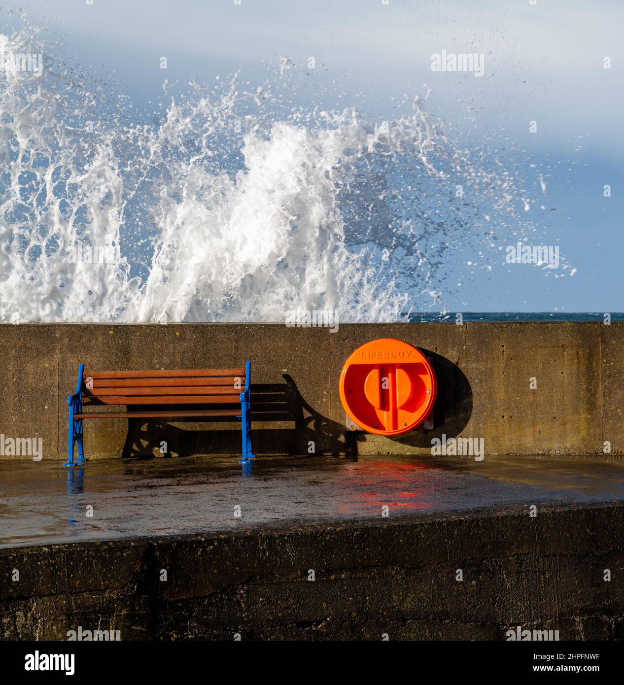 17. Februar 2022. Pennan, Aberdeenshire, Schottland. Dies ist eine Szene im Küstenfischerdorf in Aberdeenshire. Stockfoto