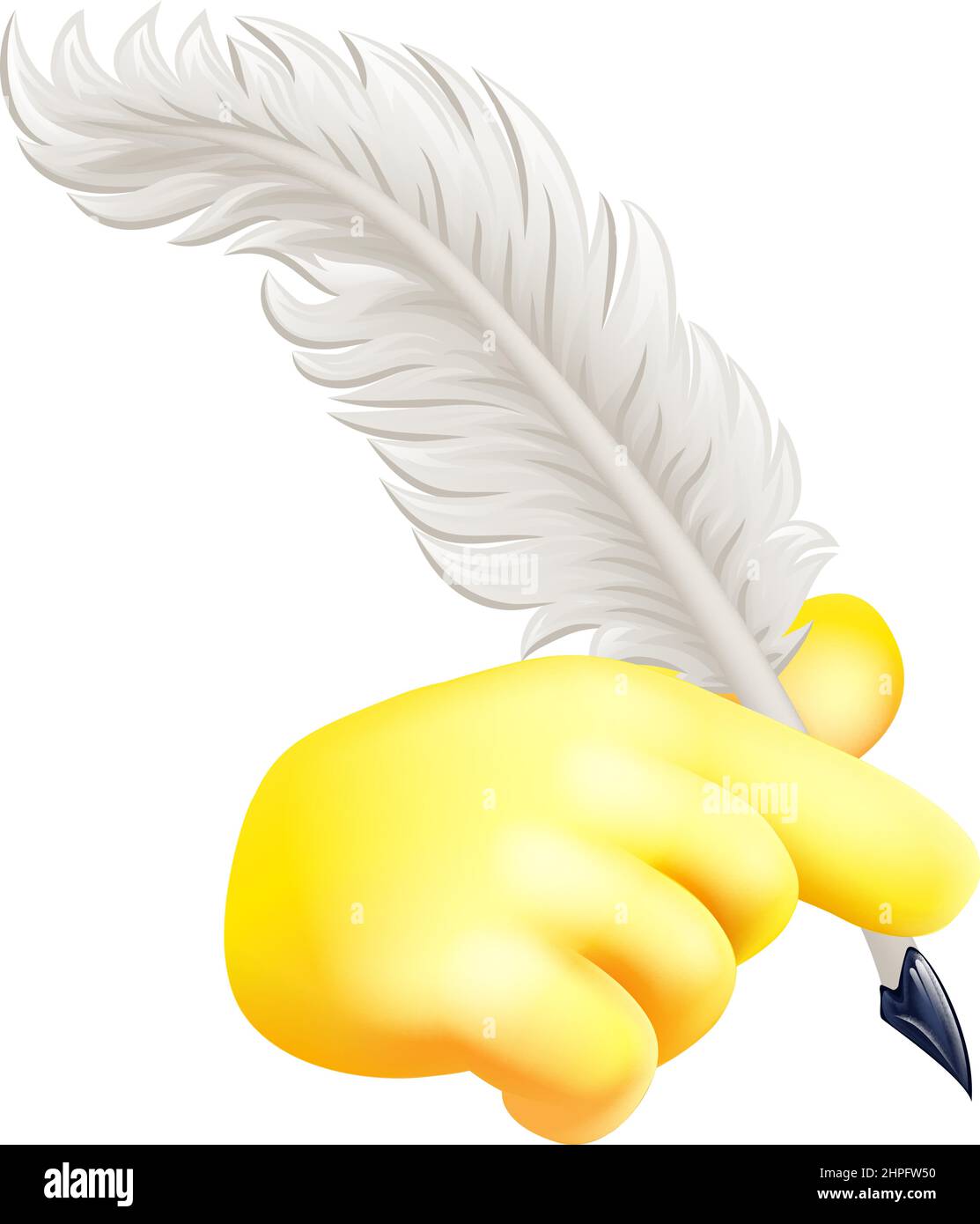 Stiftskiel Mit Federfarbe, Stiftshand, Emoji Cartoon-Symbol Stock Vektor