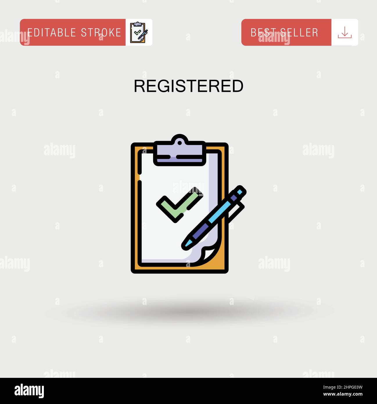 Symbol für registrierte einfache Vektorgrafiken. Stock Vektor
