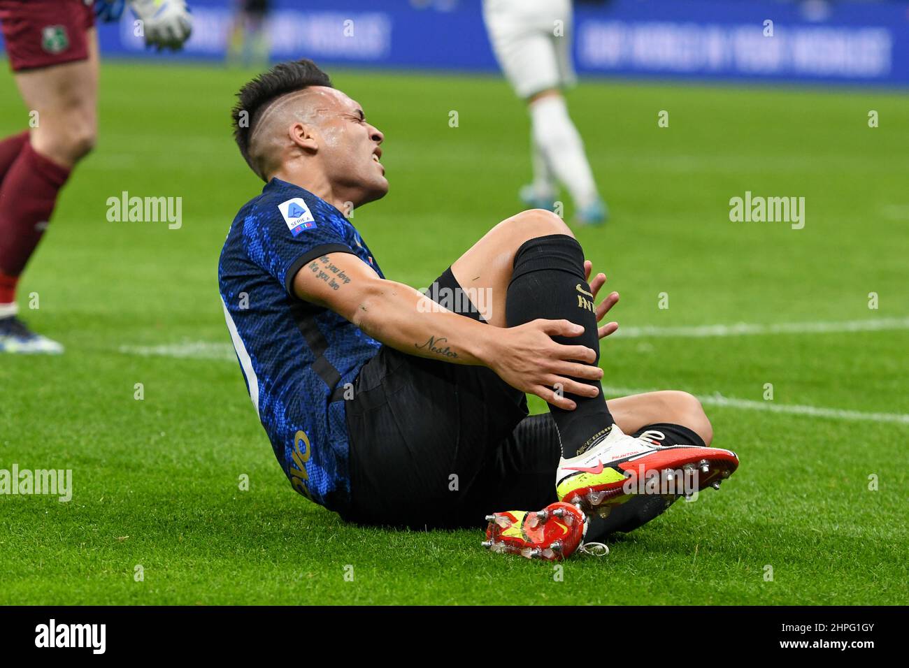 Mailand, Italien. 20th. Februar 2022. Lautaro Martinez (10) von Inter gesehen in der Serie Ein Spiel zwischen Inter und Sassuolo bei Giuseppe Meazza in Mailand. (Foto: Gonzales Photo/Alamy Live News Stockfoto