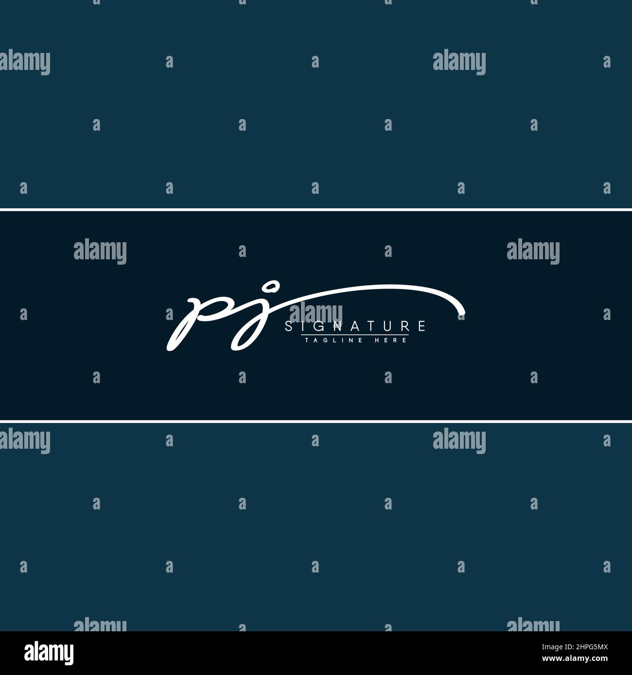 Anfangsbuchstabe PJ-Logo - handgezeichnetes Signaturlogo - Vektor-Logo-Vorlage für Firmennamen-Initialen im Signaturstil Stock Vektor