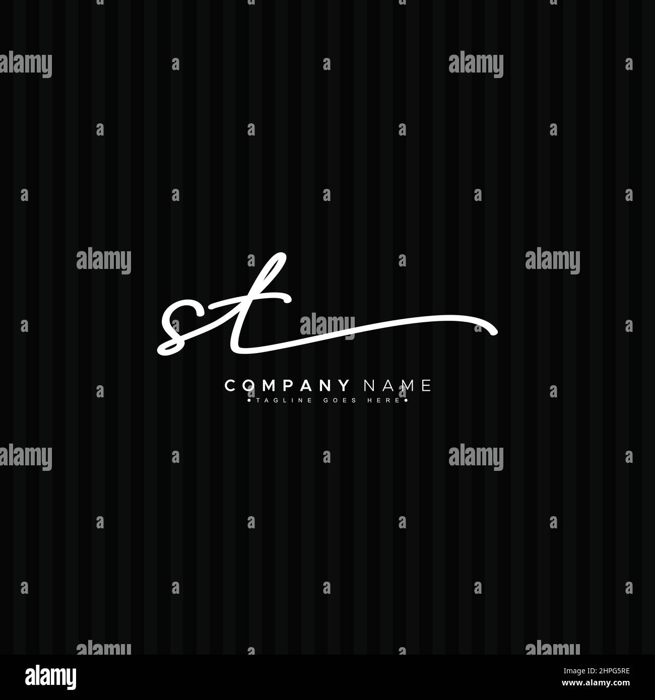 Anfangsbuchstabe ST-Logo - handgeschriebenes Signaturlogo - Vektor-Logo-Vorlage für Firmennamen-Initialen im Signaturstil Stock Vektor