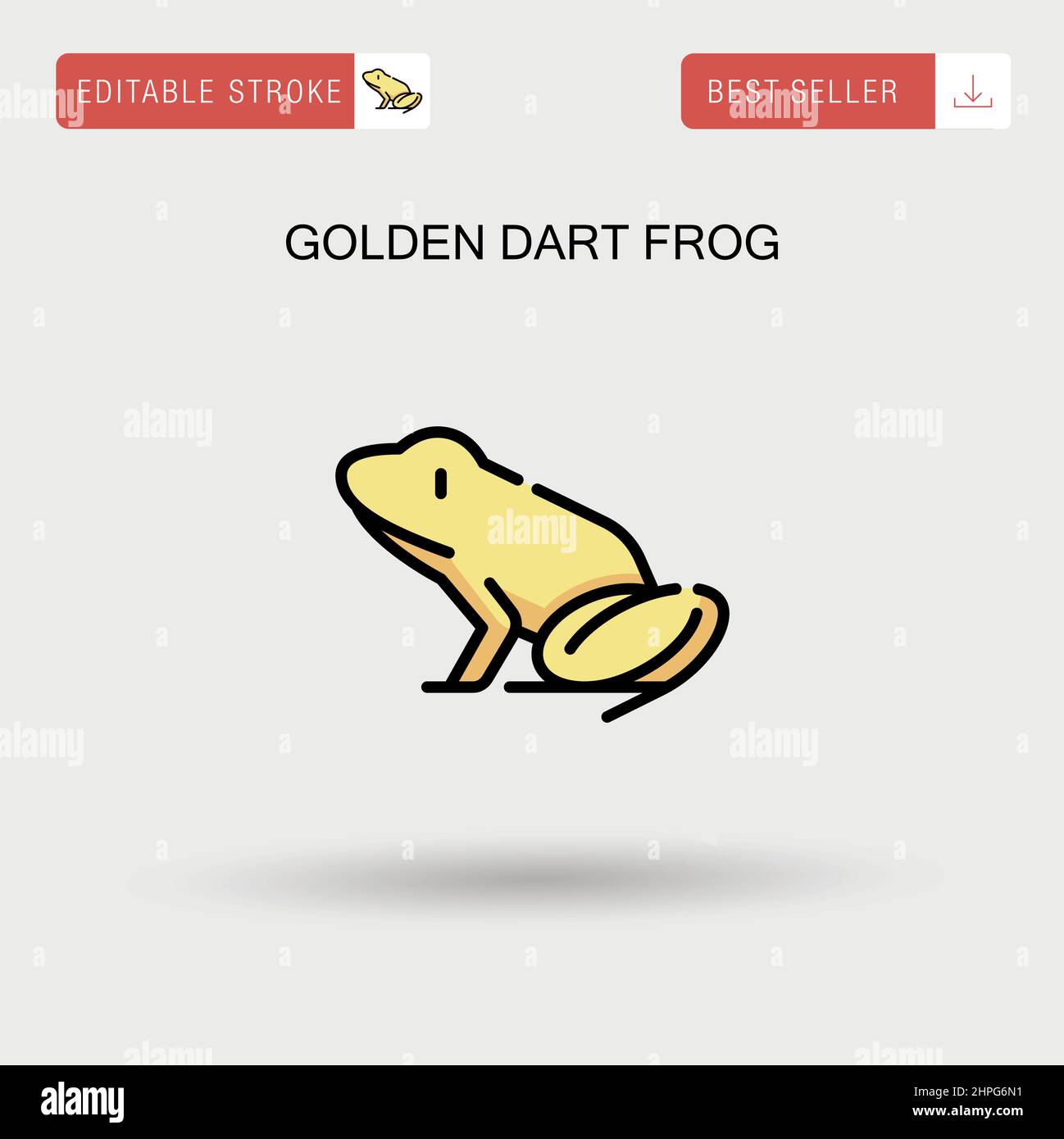 Goldener Pfeilfrosch einfaches Vektor-Symbol. Stock Vektor