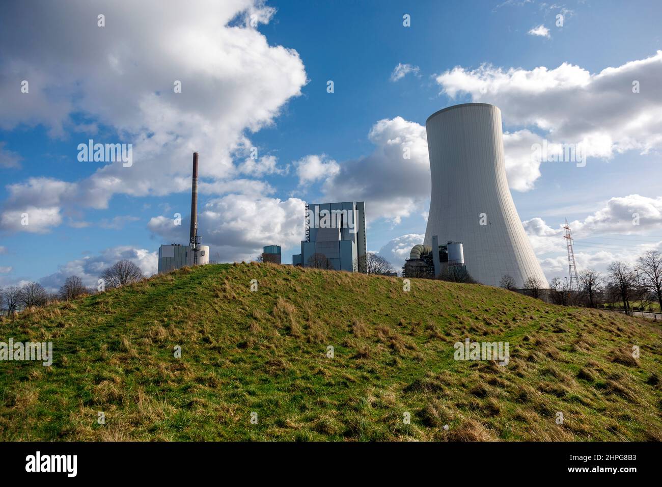 STEAG Blockheizkraftwerk Walsum, Kohlekraftwerk am Rhein Stockfoto