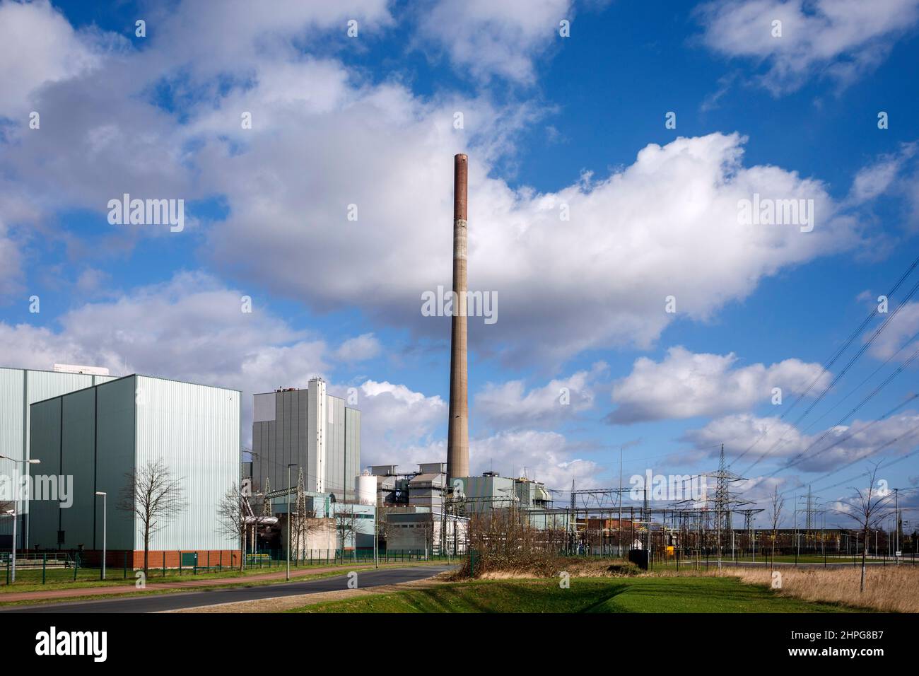 STEAG Blockheizkraftwerk Walsum, Kohlekraftwerk am Rhein Stockfoto