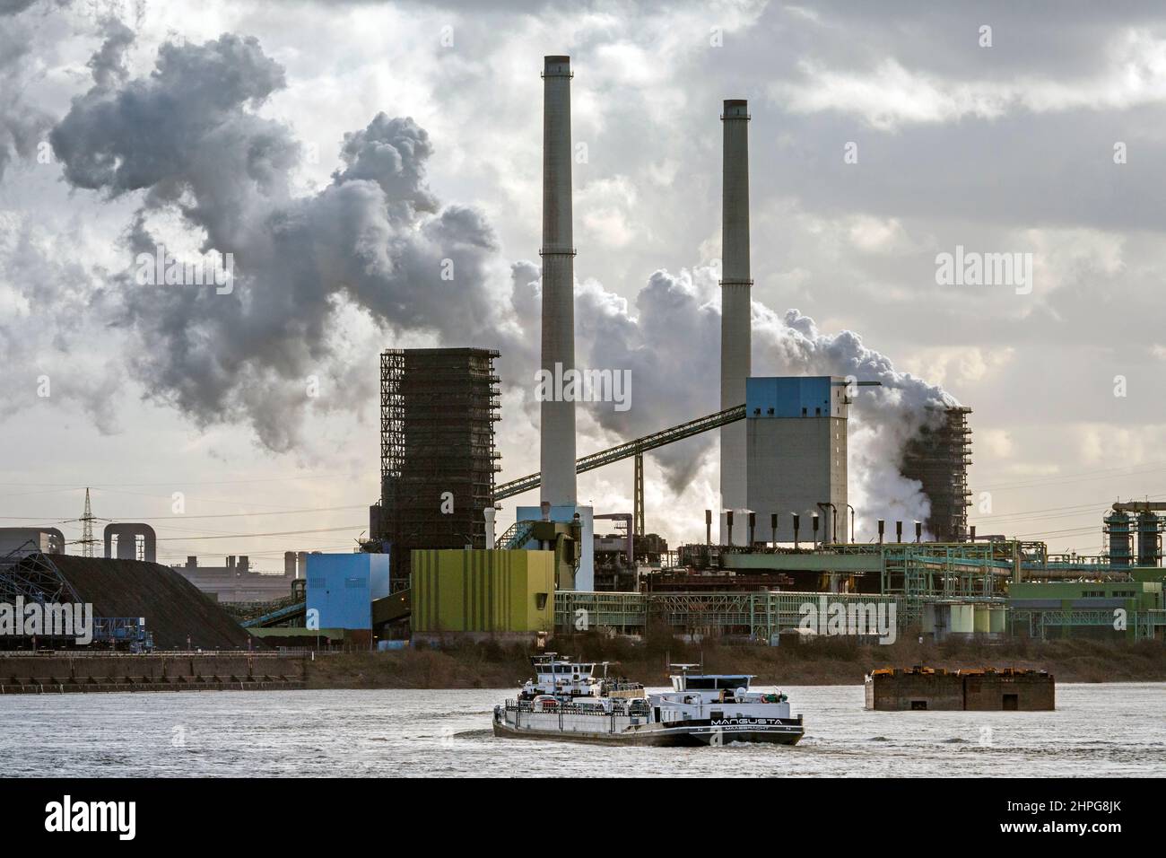 Thyssenkrupp Steel Europe AG am Rhein in Duisburg Stockfoto