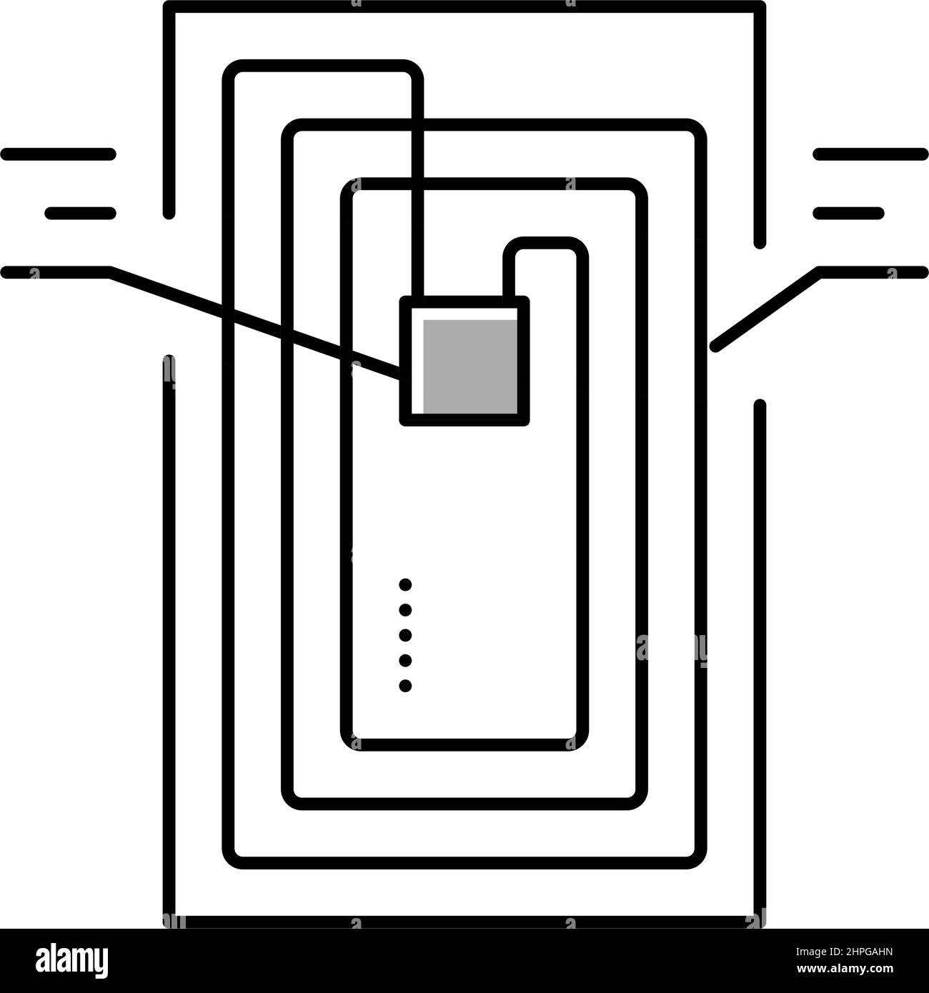 Chip rfid Struktur Farbe Symbol Vektor Illustration Stock Vektor