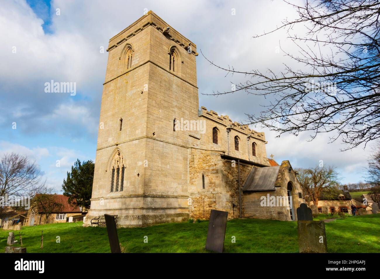 Anglikanische Kirche St. Nikolaus. Main Street, Normanton-on-Cliffe, Lincolnshire, England Stockfoto