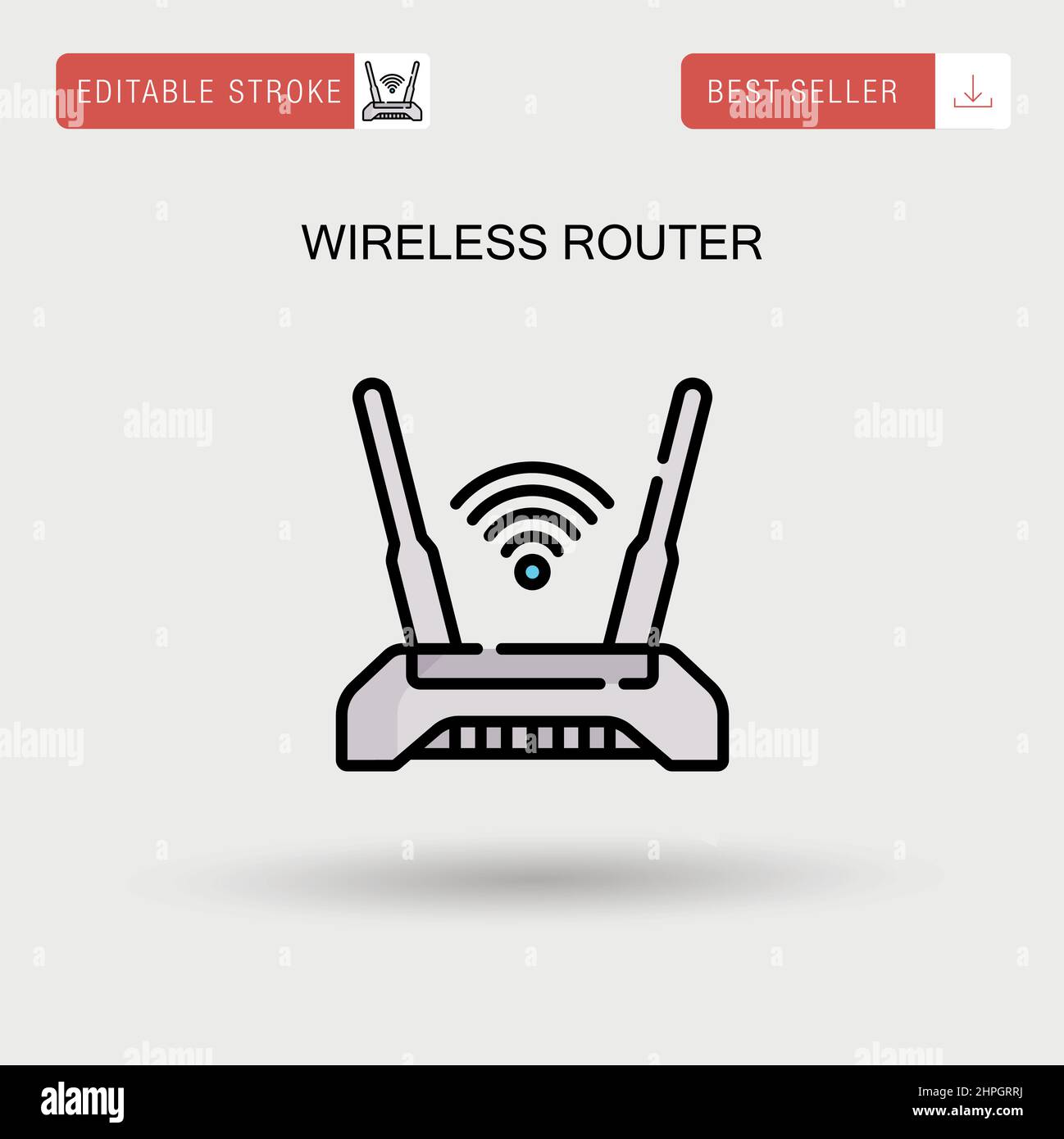 Einfaches Vektorsymbol für den Wireless-Router. Stock Vektor