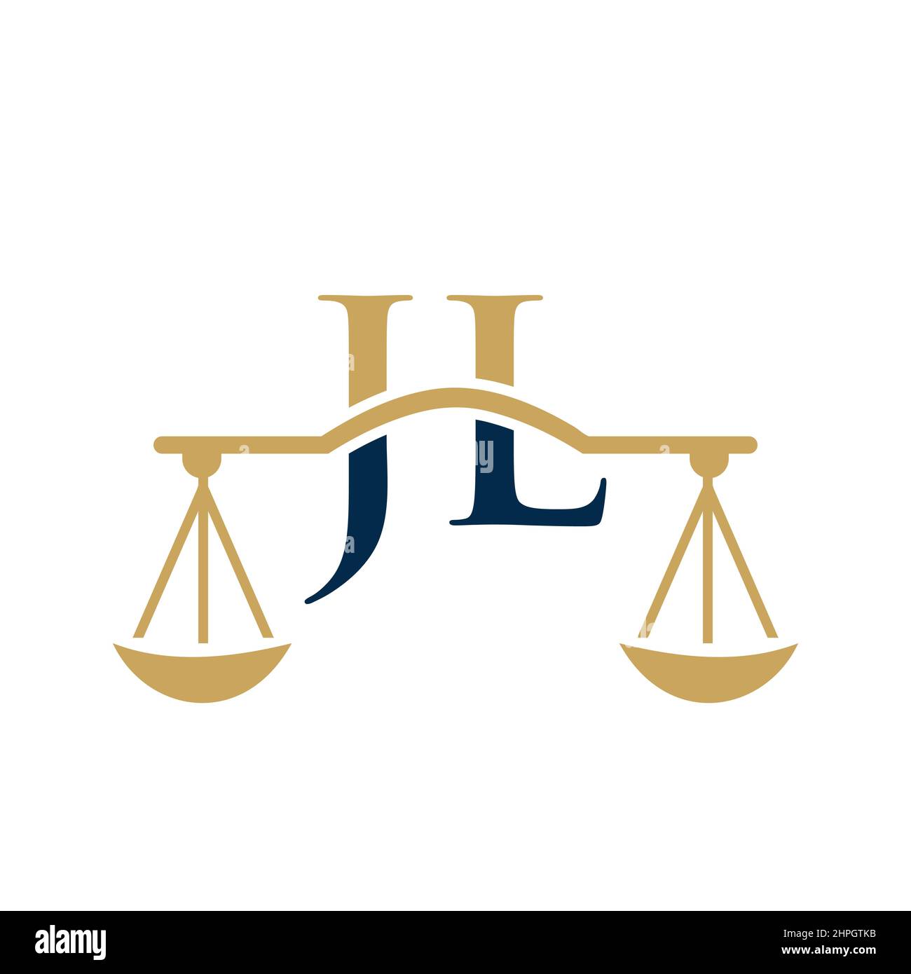 Anwaltskanzlei Letter JL Logo Design. Rechtsanwalt, Rechtsanwalt Lawyer Service, Anwaltskanzlei, Scale. Anwaltskanzlei Logo auf Brief JL Vector Sign Stock Vektor