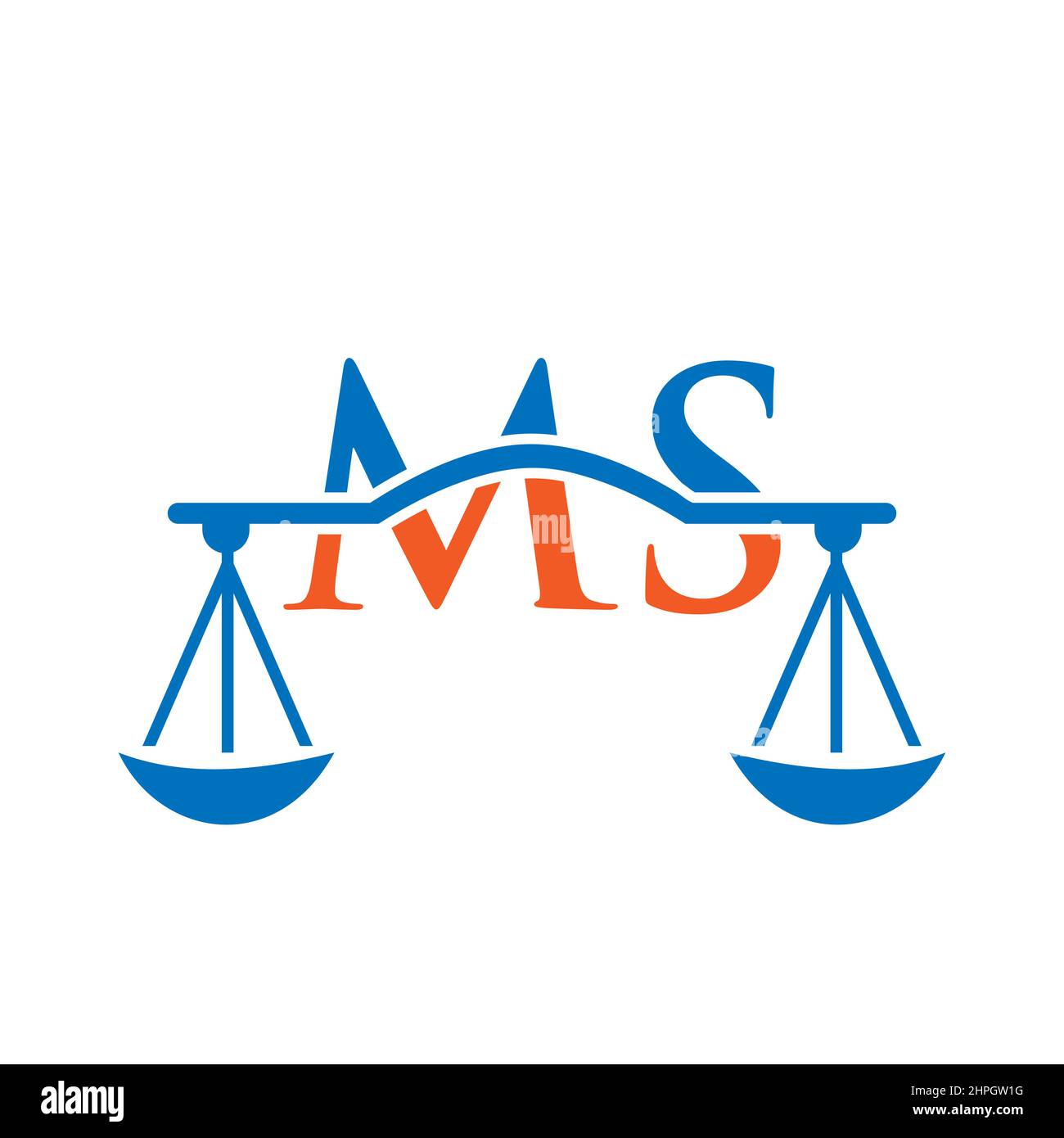 Anwaltskanzlei Schreiben MS Logo Design. Rechtsanwalt, Rechtsanwalt Lawyer Service, Anwaltskanzlei, Scale. Anwaltskanzlei Logo auf Brief MS Vector Sign Stock Vektor