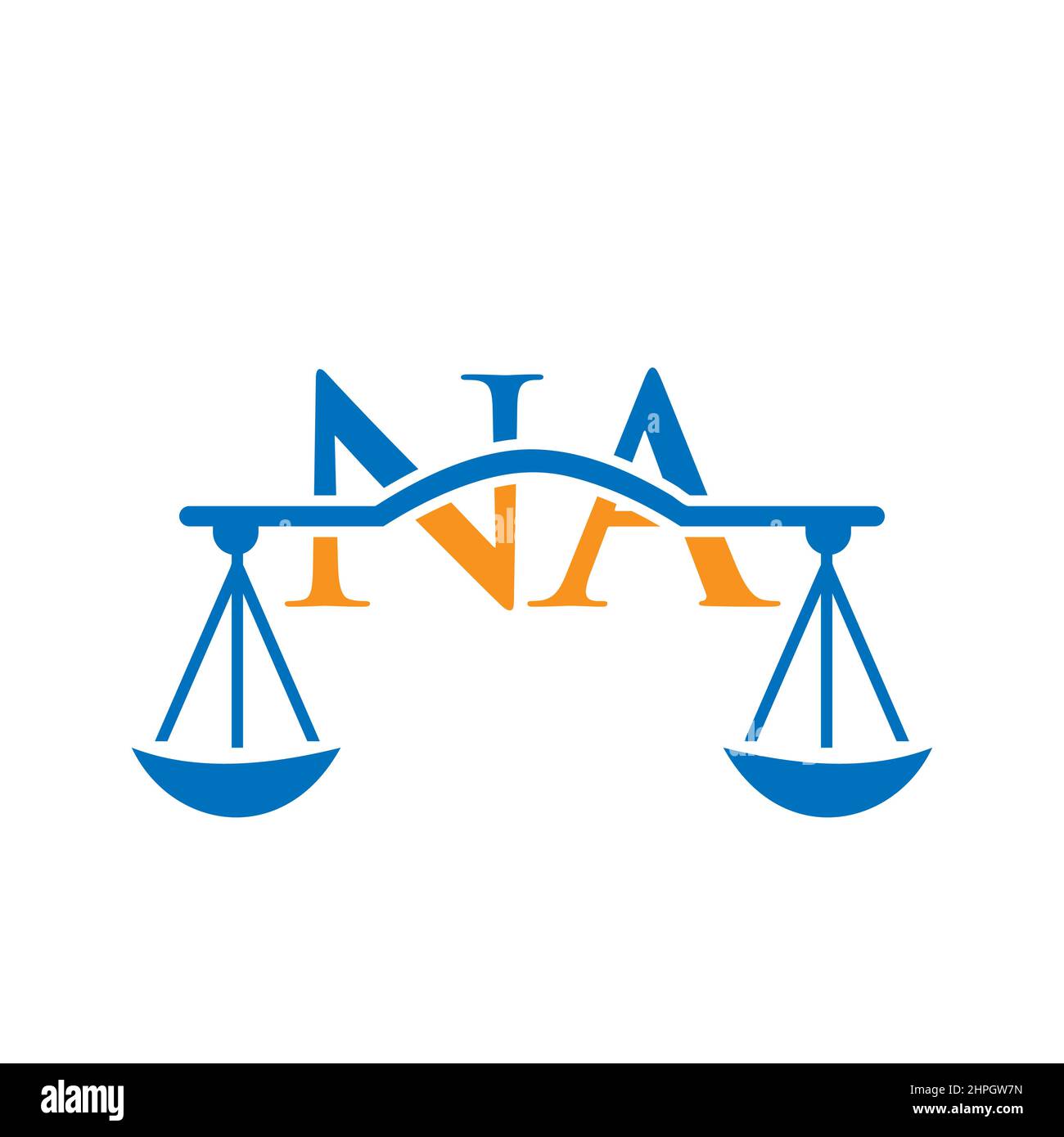 Anwaltskanzlei Letter NA Logo Design. Rechtsanwalt, Rechtsanwalt Lawyer Service, Anwaltskanzlei, Scale. Anwaltskanzlei Logo auf dem Buchstaben NA Vector Sign Stock Vektor