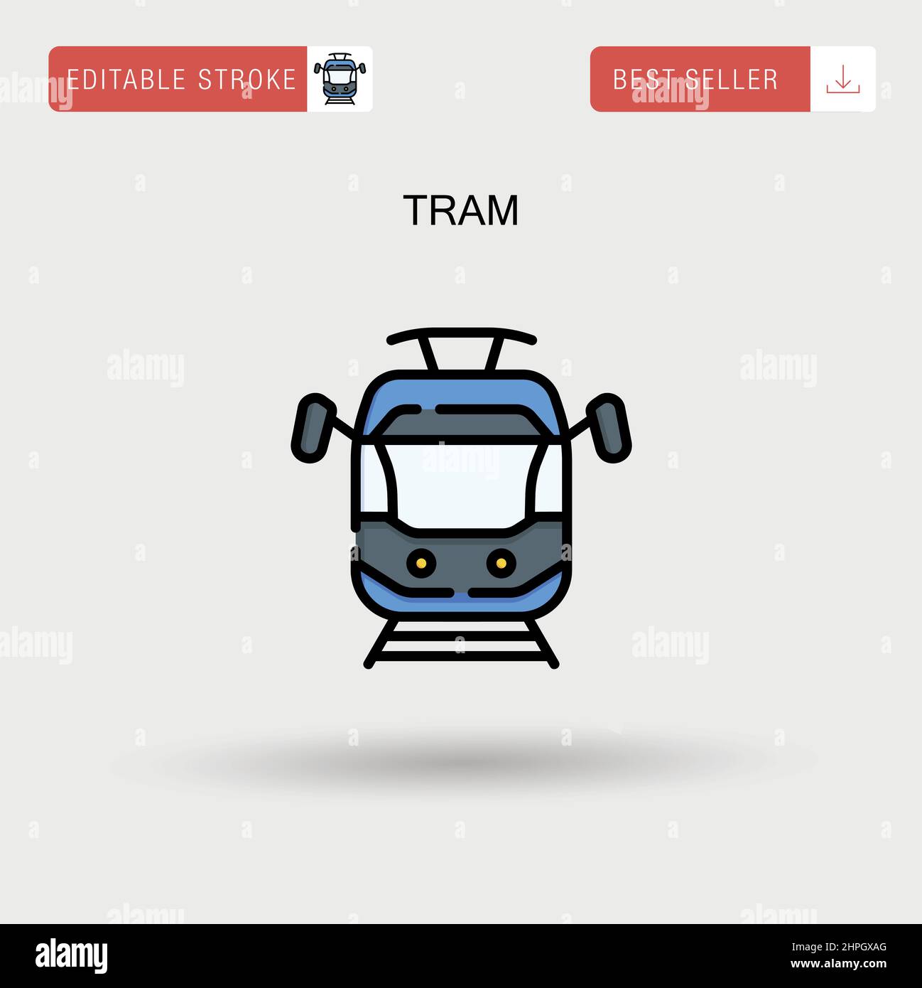 Tram Simple Vector-Symbol. Stock Vektor