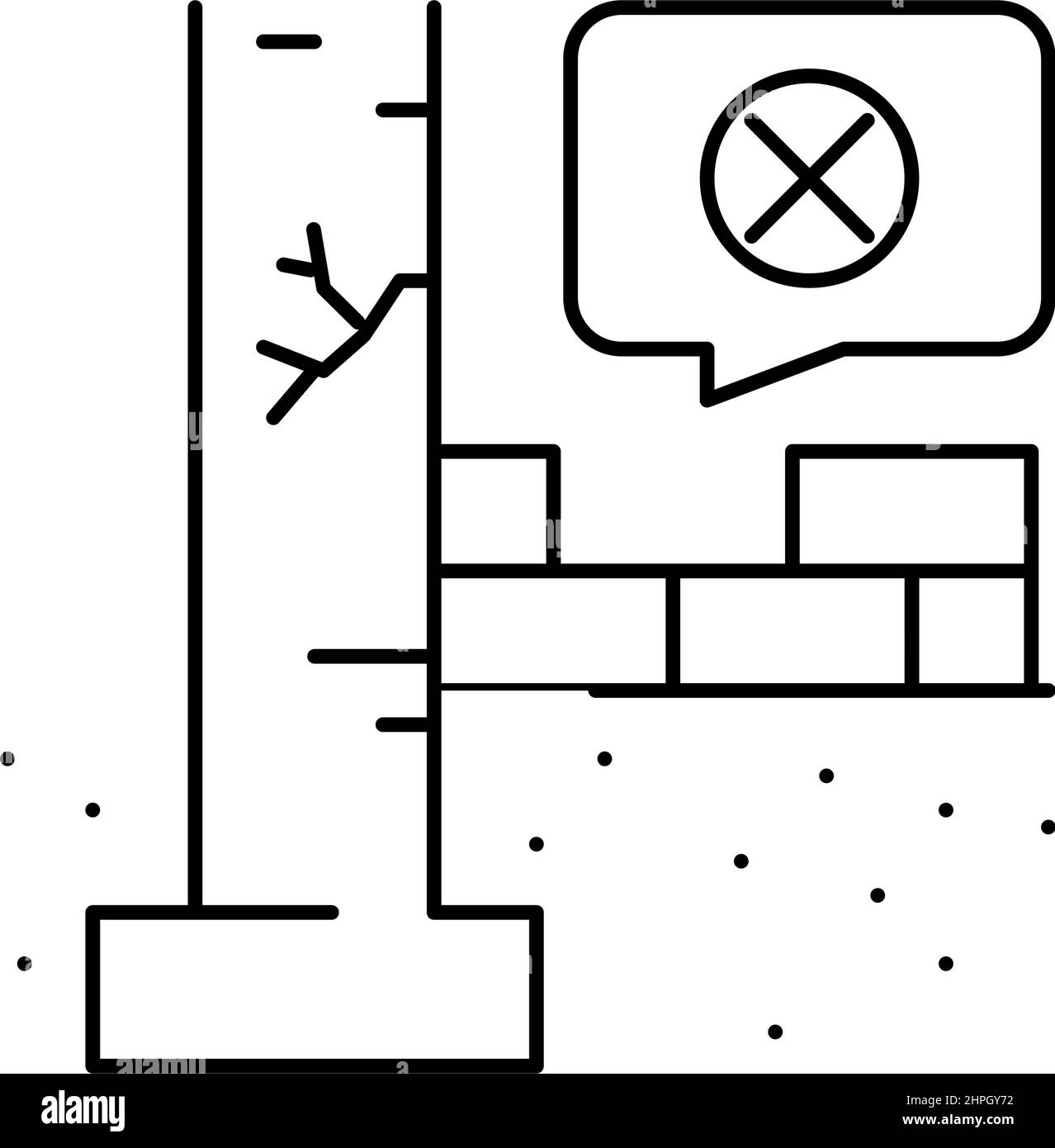 Schwere untergradige Fundamente Linie Symbol Vektor-Illustration Stock Vektor