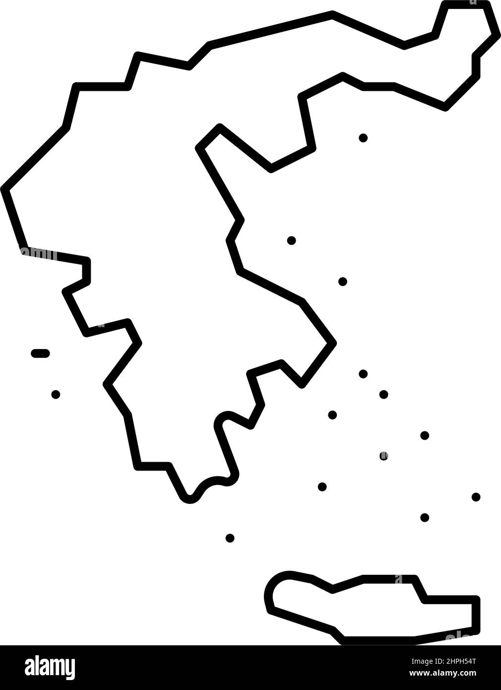 griechenland Karte Zivilisation Linie Symbol Vektor Illustration Stock