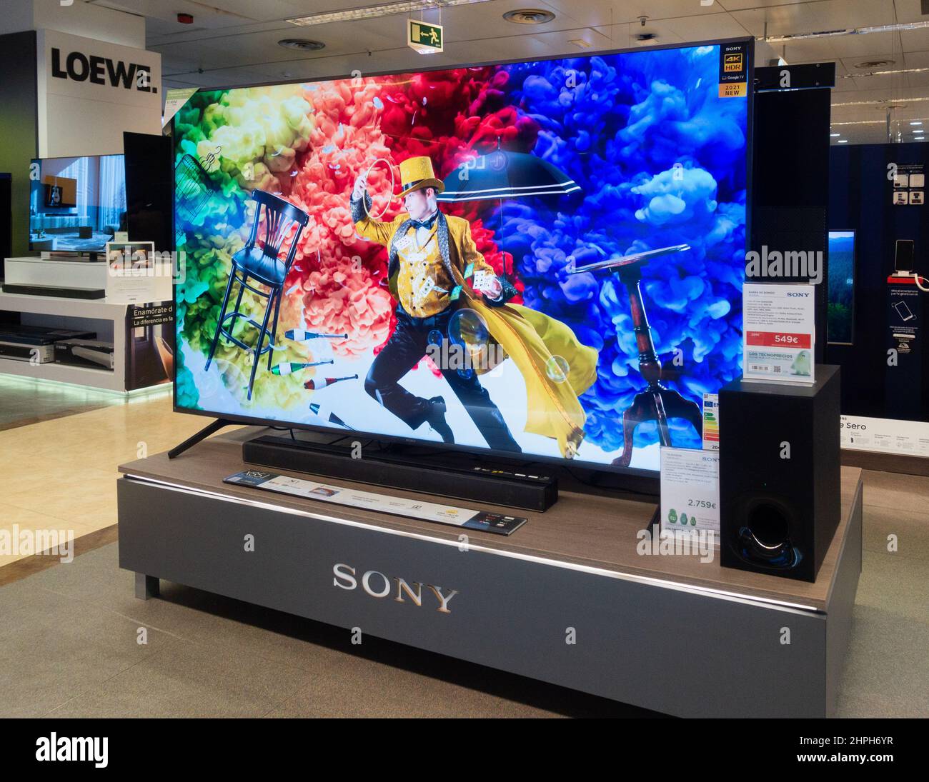 Fernseher von Sony, Flachbildschirm, High Definition Stockfoto