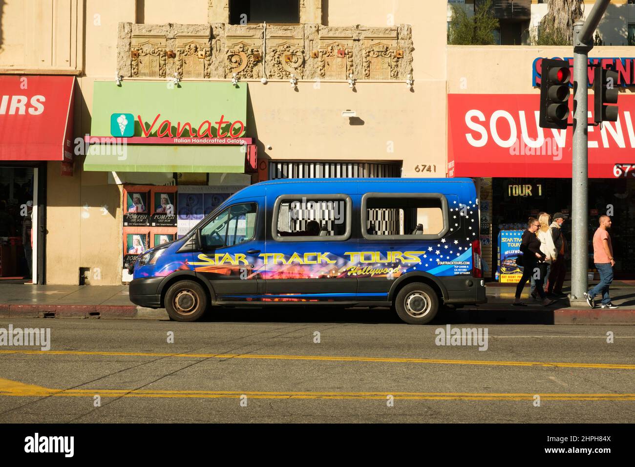 Tour-Van. Hollywood, Los Angeles, Kalifornien, Vereinigte Staaten von Amerika Stockfoto