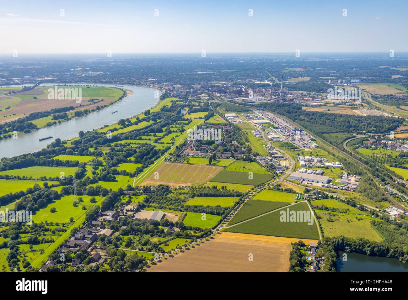 Luftaufnahme, Logport III, Samskip Multimodal Rail Terminal im Stadtteil Friemersheim Duisburg, Ruhrgebiet, Nordrhein-Westfalen, Deutschland, conta Stockfoto