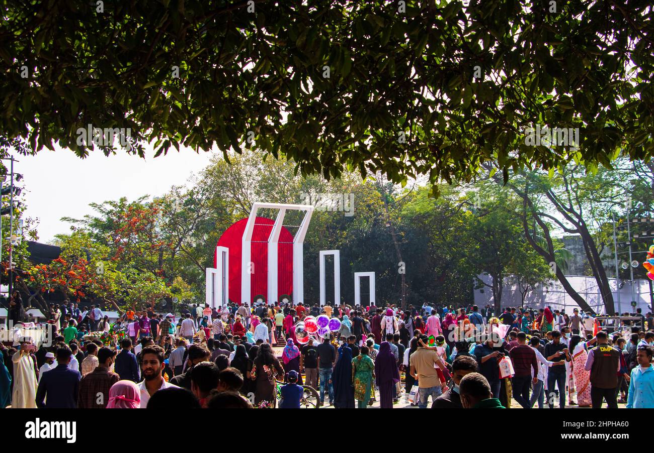 Internationale Muttersprachentag exklusive Fotos 2022. Dieses Bild wurde von mir am 21. Februar 2022 aus Dhaka, Bangladesch, Südasien, aufgenommen Stockfoto