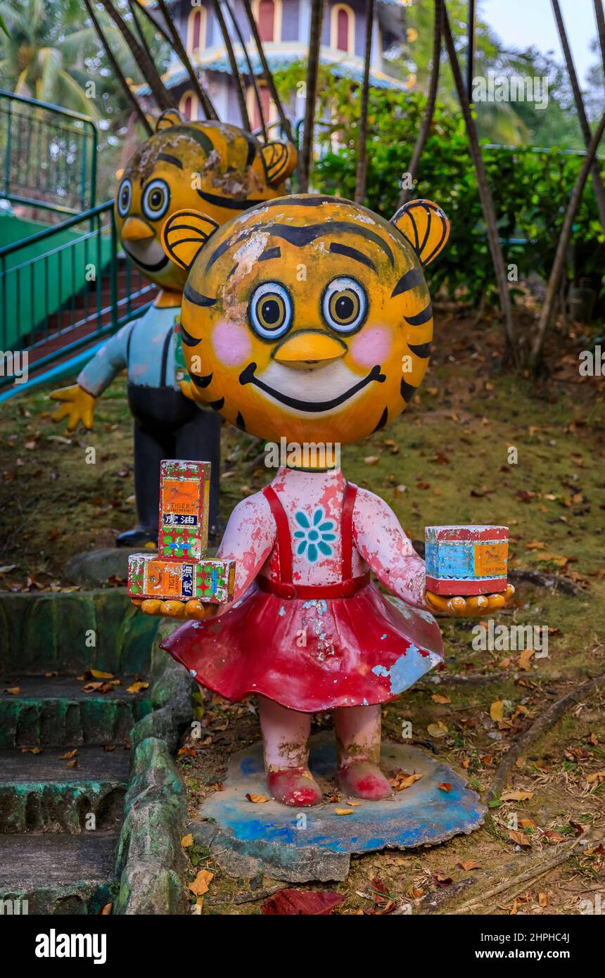 Singapur - 11. September 2019: HAW Par Villa Gardens, der Tiger Balm Brothers Park mit über 1000 Statuen, Szenen aus der chinesischen Mythologie und Folklore Stockfoto