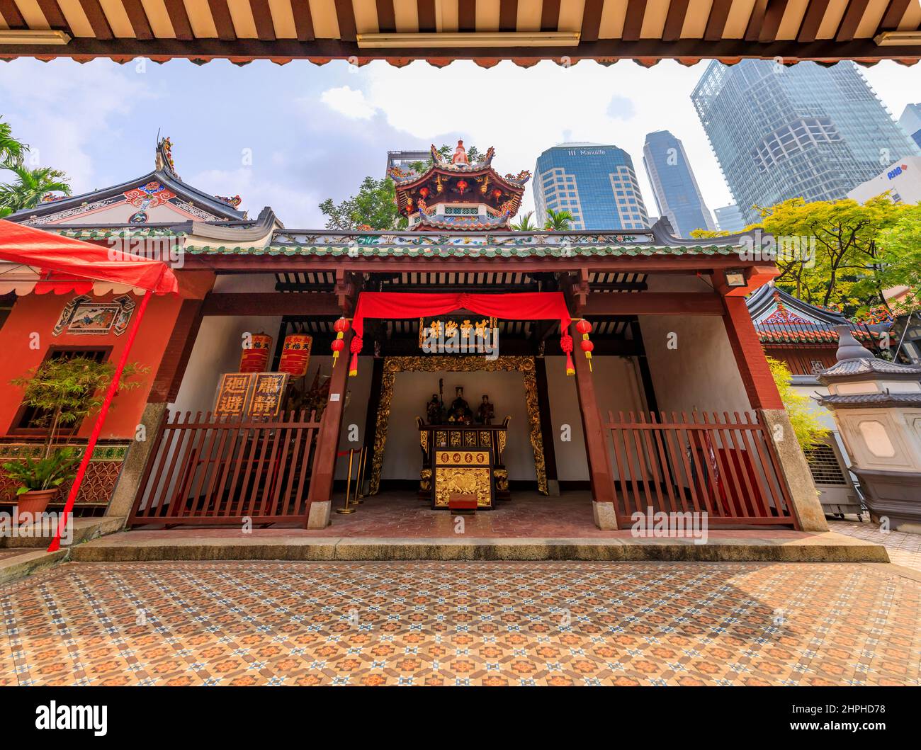 Singapur - 13. September 2019: Thian Hock Keng, der älteste buddhistische Tempel des Hokkien-Volkes im Land, erbaut um Mazu, eine chinesische Meeresgöttin, zu verehren Stockfoto