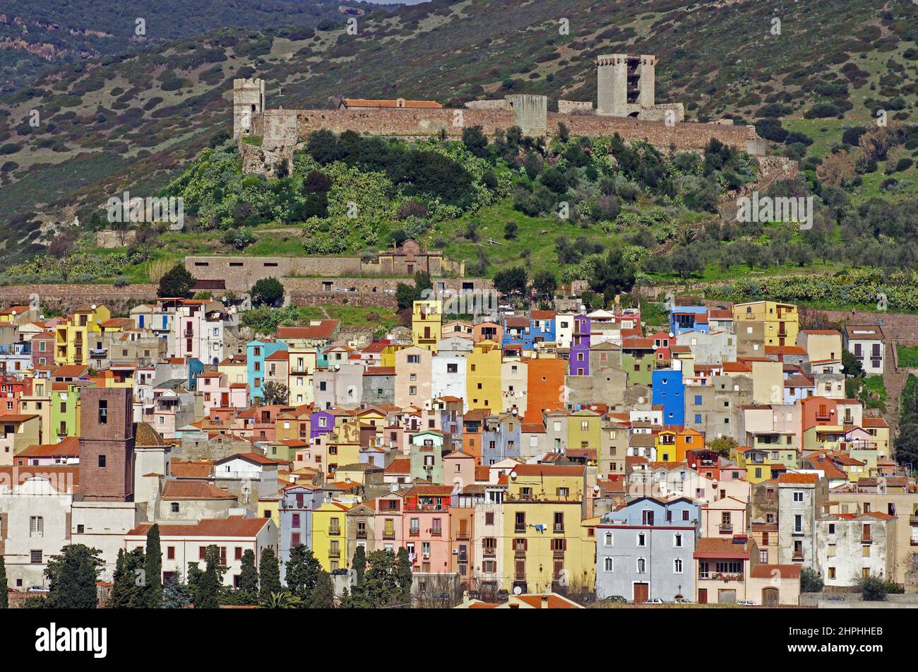 Bosa, Sardinien, Italien . Stockfoto