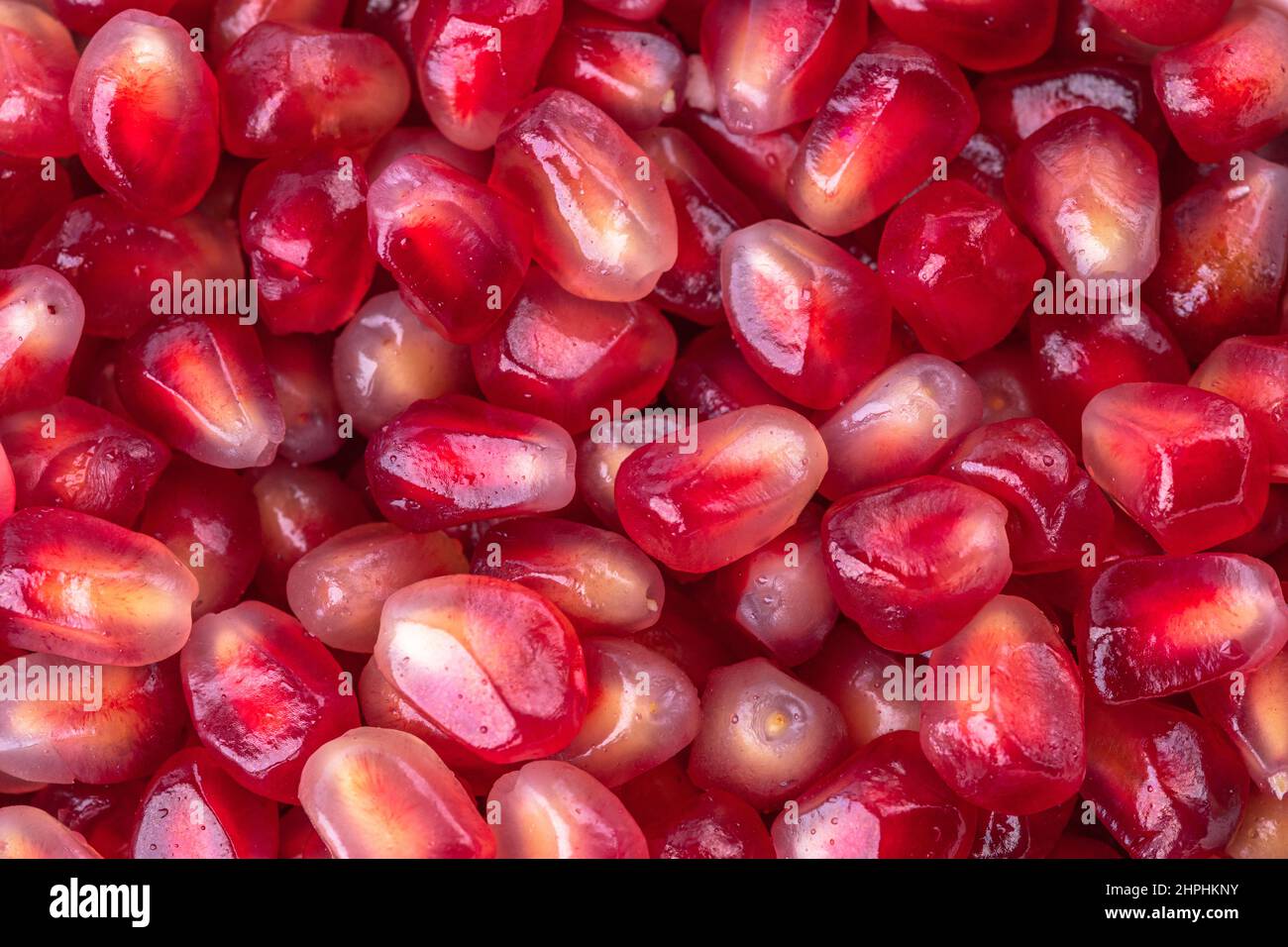 Granatapfelkerne, Makro Stockfoto