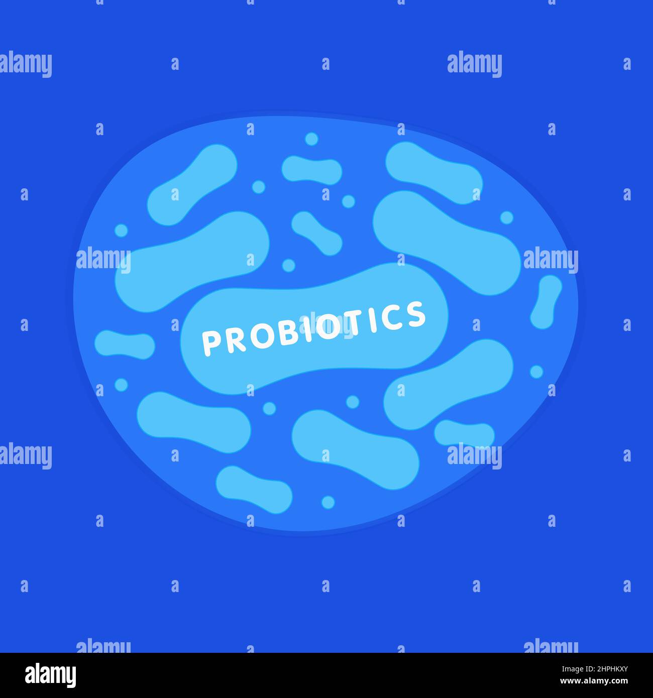 Logo-Design für probiotische Bakterien. Gesunde Ernährung Inhaltsstoffe Vektor-Design. Biologisches Logo. Vektor Stock Vektor