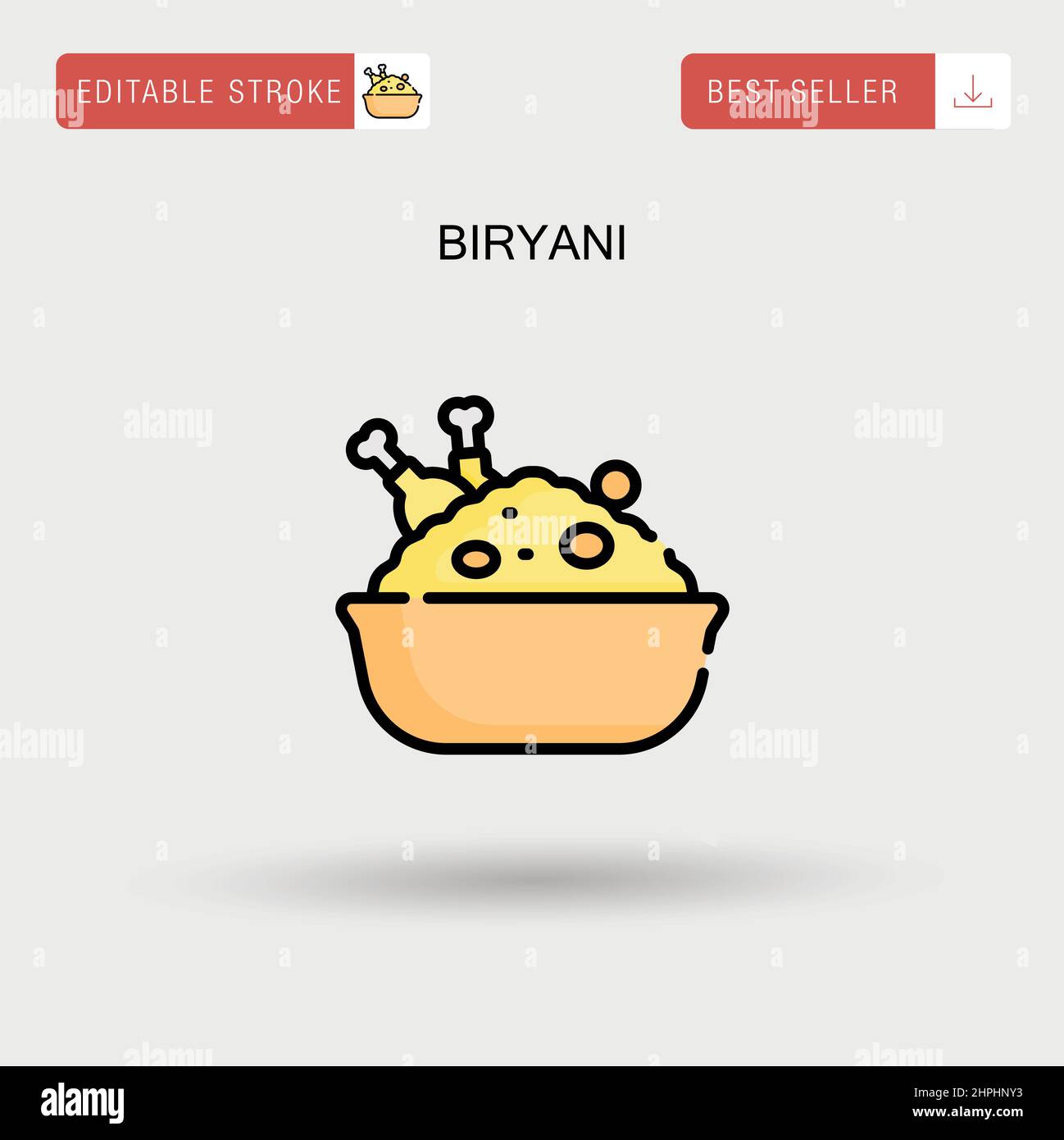 Einfaches Vektor-Symbol von Biryani. Stock Vektor