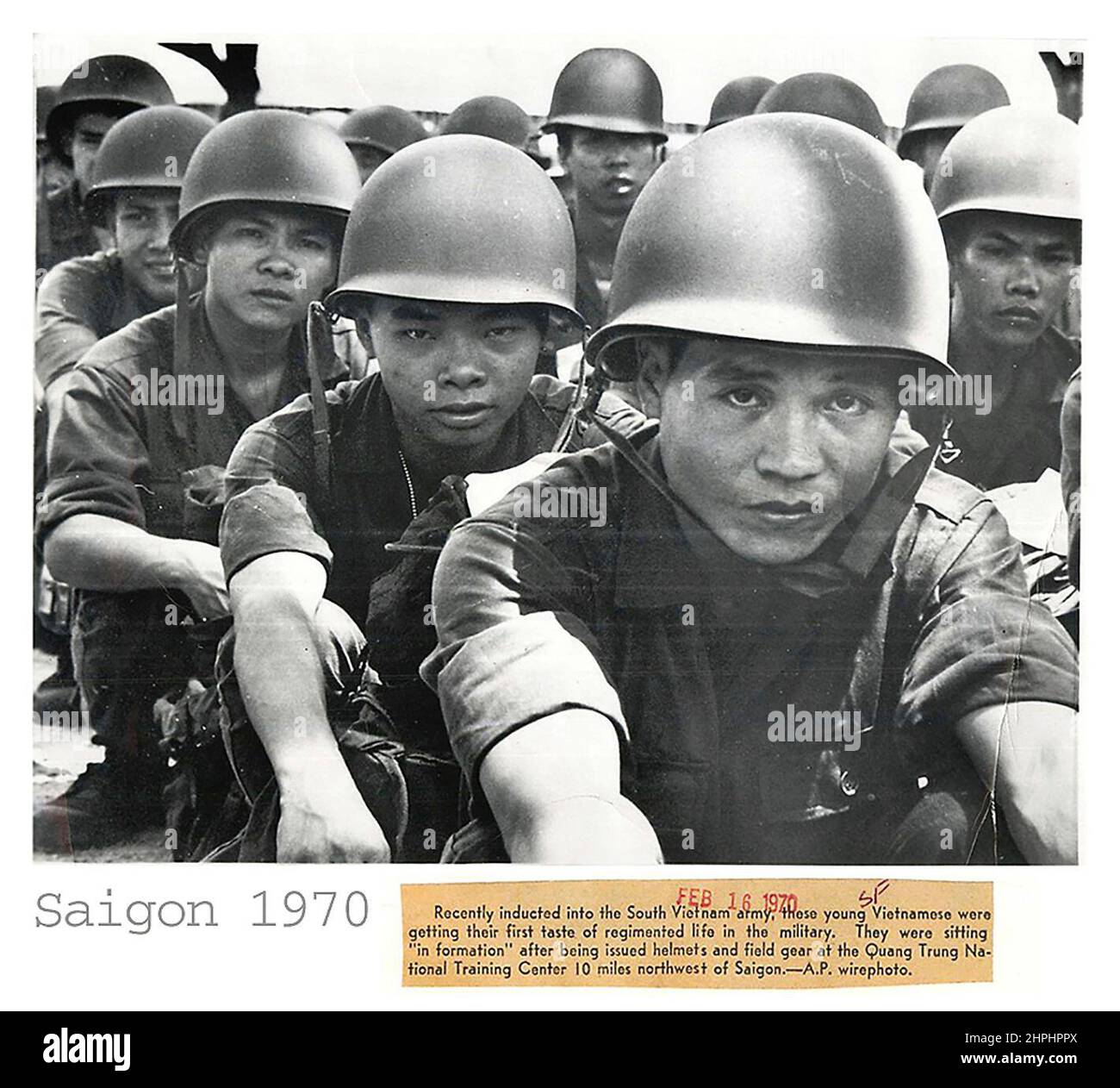 Vietnamesische Truppen im Quang Trung National Training Center, Saigon im Jahr 1970 Stockfoto