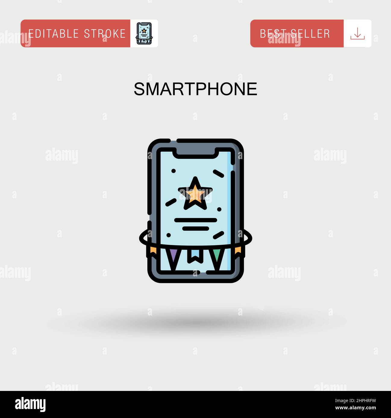 Einfaches Vektorsymbol für Smartphones. Stock Vektor
