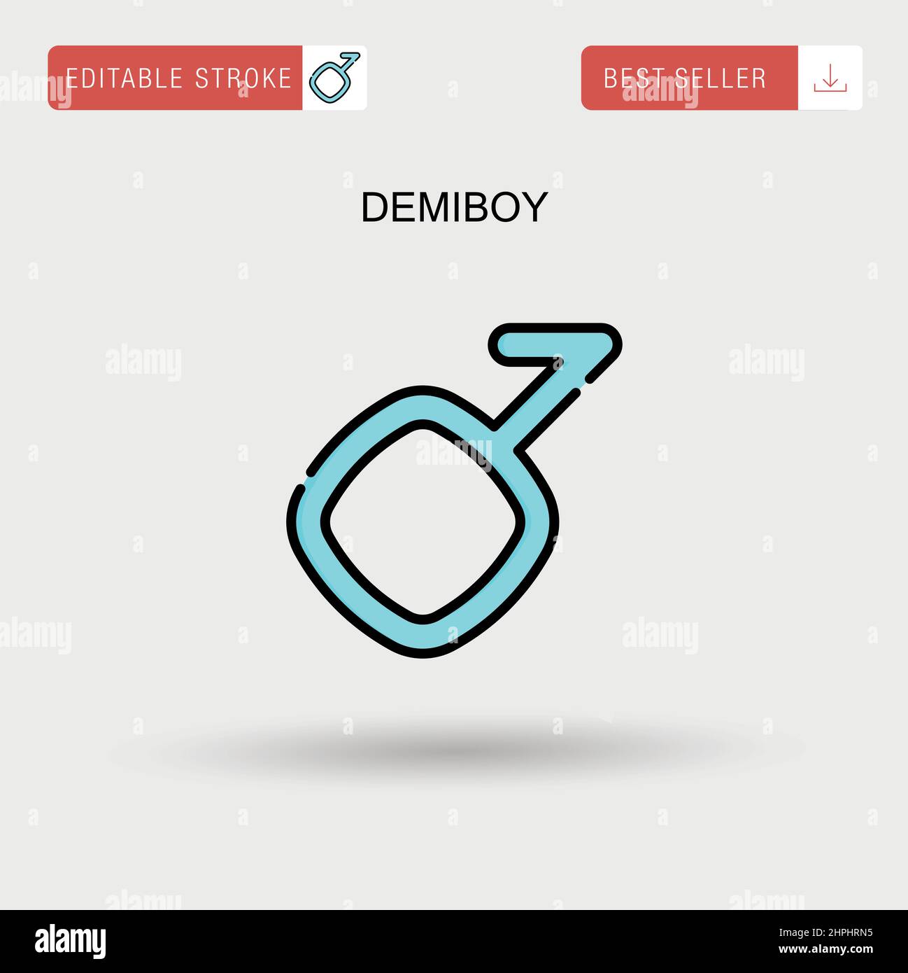 Einfaches Demiboy-Vektorsymbol. Stock Vektor