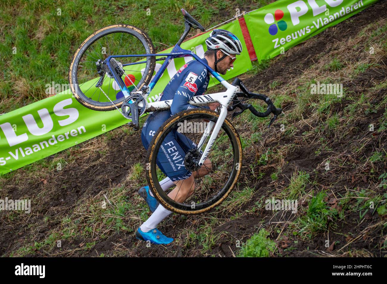 Hulst NIEDERLANDE - 2. Januar: VAN DER POEL David von ALPECIN - FENIX beim Vestingcross, UCI Cyclo-Cross Worldcup am 2. Januar 2022 in Hulst, N Stockfoto