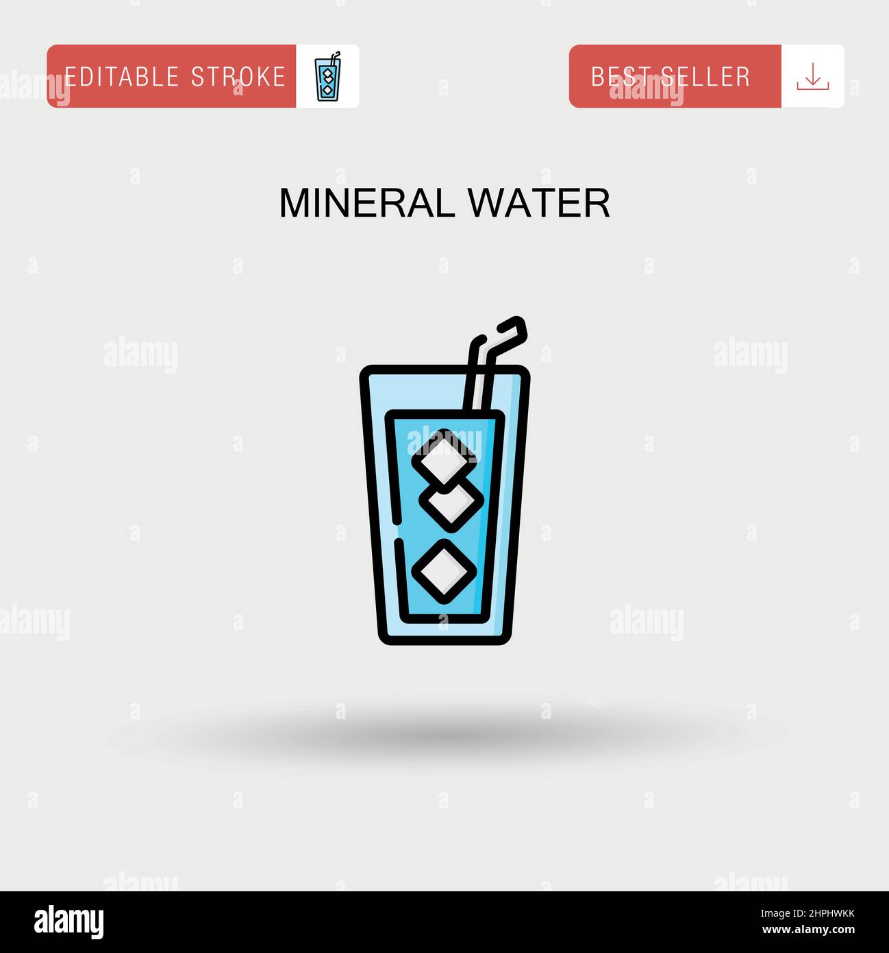 Einfaches Vektorsymbol für Mineralwasser. Stock Vektor