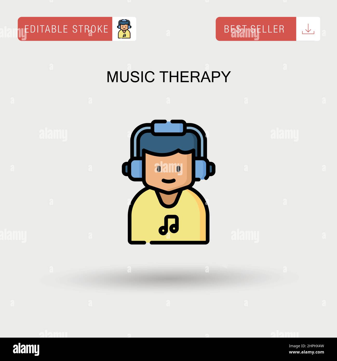 Einfaches Vektorsymbol für Musiktherapie. Stock Vektor