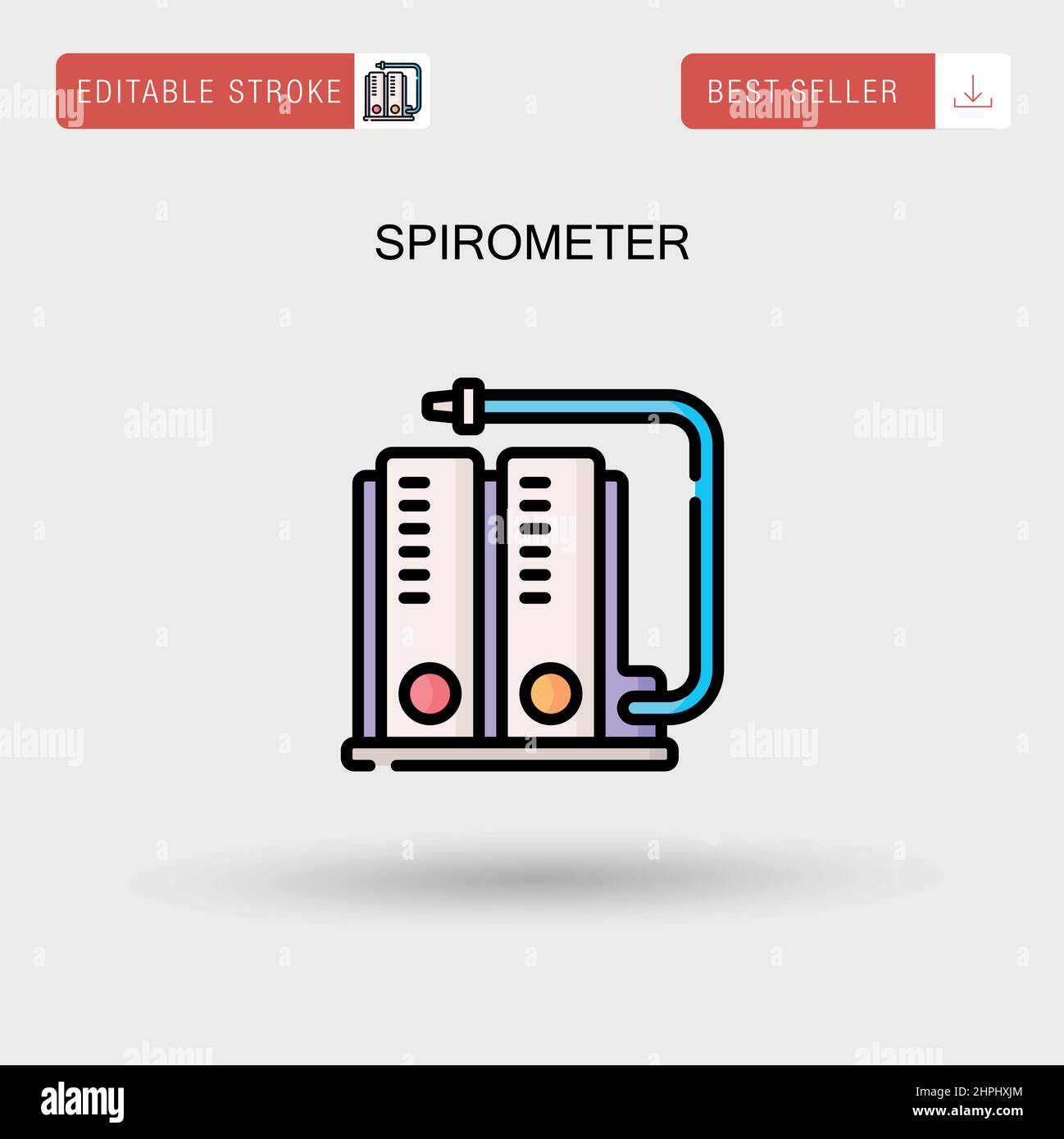 Einfaches Vektorsymbol für Spirometer. Stock Vektor