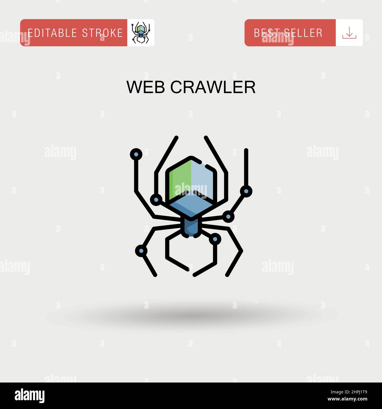 Web Crawler einfaches Vektor-Symbol. Stock Vektor