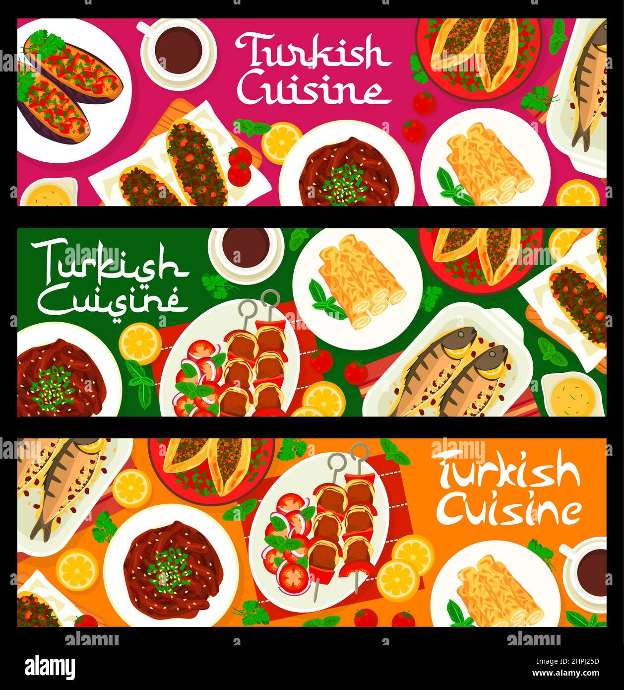 Lahmacun turkish pizza Stock-Vektorgrafiken kaufen - Alamy