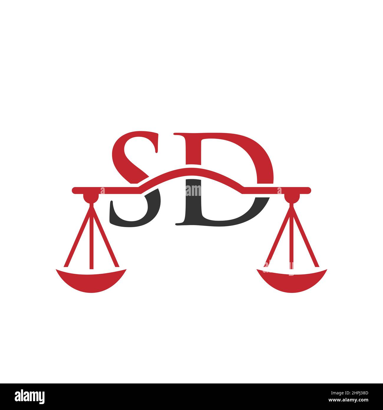 Anwaltskanzlei Letter SD Logo Design. Rechtsanwalt, Rechtsanwalt Lawyer Service, Anwaltskanzlei, Scale. Anwaltskanzlei Logo auf Brief SD Vector Sign Stock Vektor