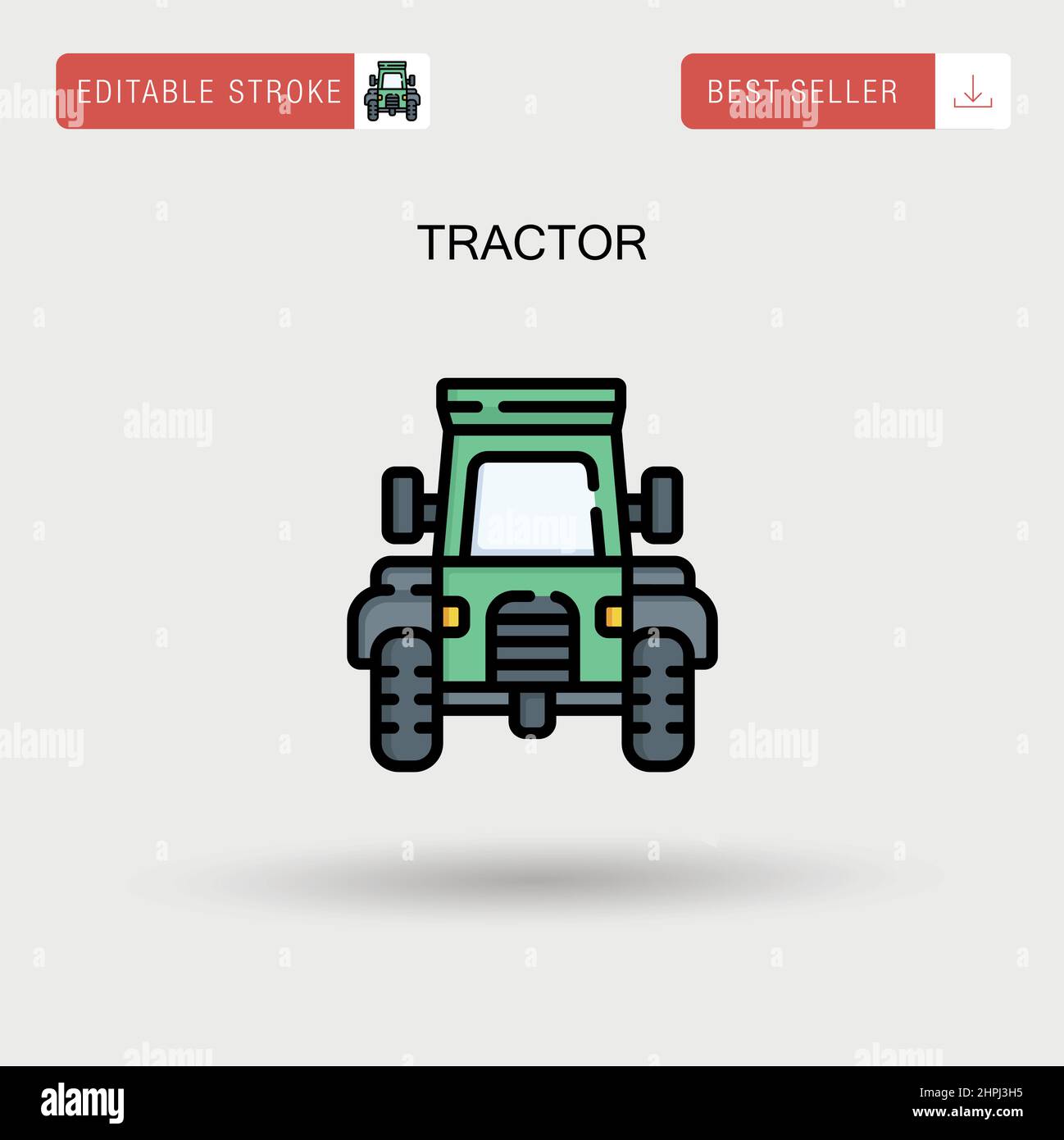 Einfaches Vektor-Symbol des Traktors. Stock Vektor