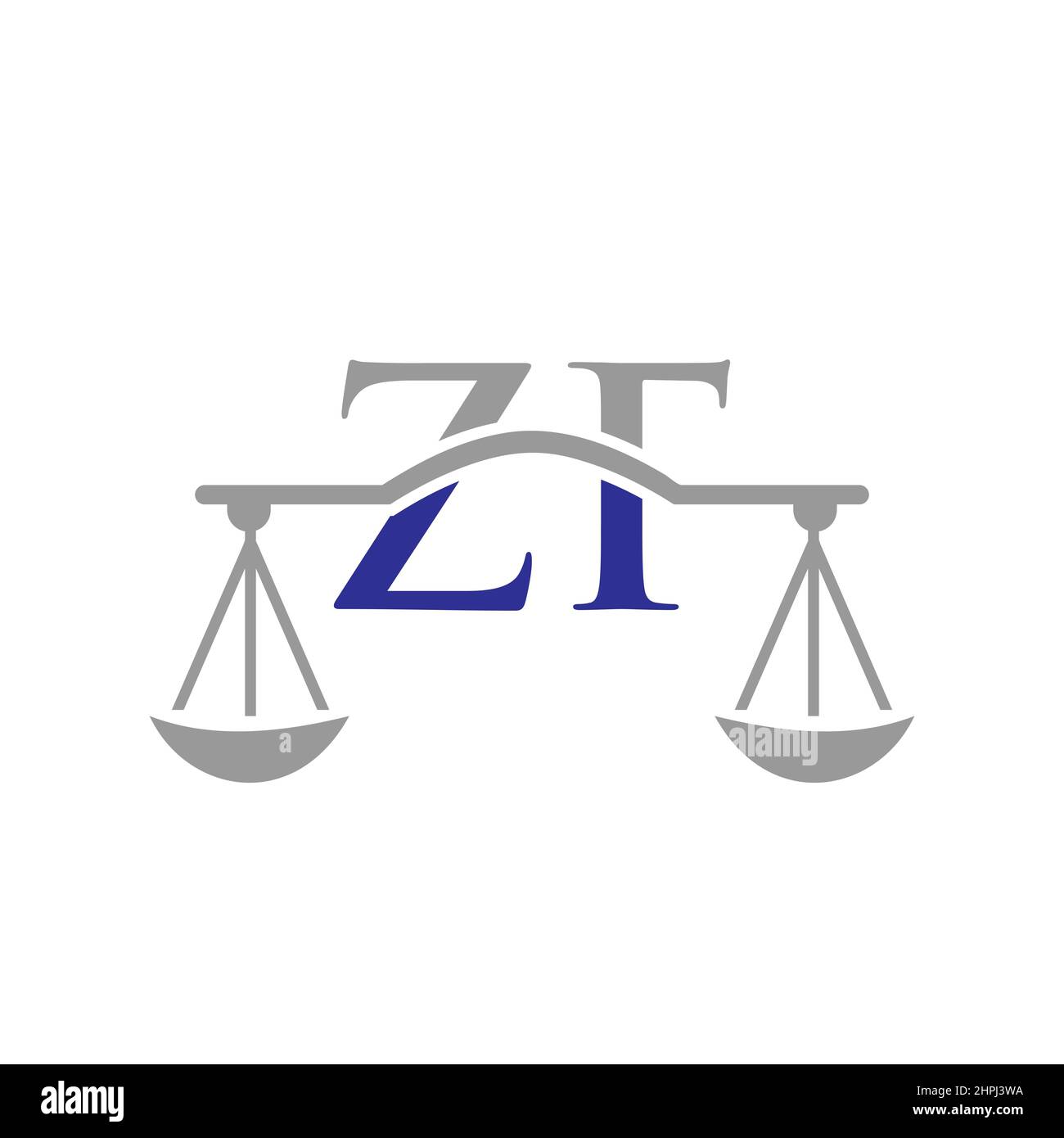Kanzlei Buchstabe ZF Logo Design. Rechtsanwalt, Rechtsanwalt Lawyer Service, Anwaltskanzlei, Scale. Anwaltskanzlei Logo auf Buchstabe ZF Vektor-Zeichen Stock Vektor