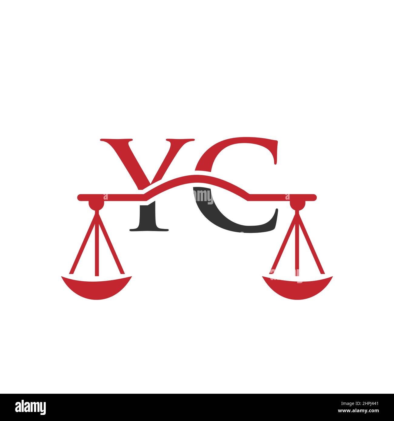 Anwaltskanzlei Letter YC Logo Design. Rechtsanwalt, Rechtsanwalt Lawyer Service, Anwaltskanzlei, Scale. Anwaltskanzlei Logo auf Brief YC Vektor-Zeichen Stock Vektor