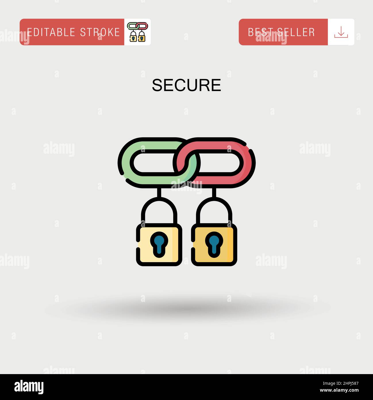 Sicheres einfaches Vektorsymbol. Stock Vektor