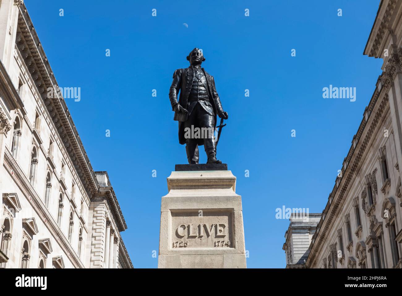 England, London, Whitehall, Clive of India Statue Stockfoto